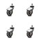 Service Caster 3 Inch Bright Chrome Hooded Polyurethane 7/8 Inch Grip Ring Stem Casters, 4PK SCC-GR03S310-PPUBD-BC-71678-4 - alternate 1